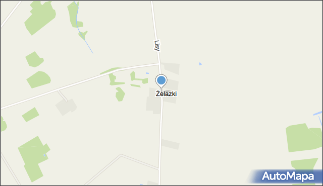 Żelazki gmina Stawiski, Żelazki, mapa Żelazki gmina Stawiski