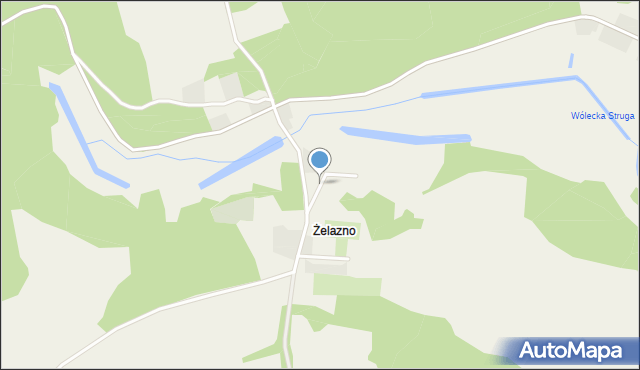 Żelazno gmina Nidzica, Żelazno, mapa Żelazno gmina Nidzica