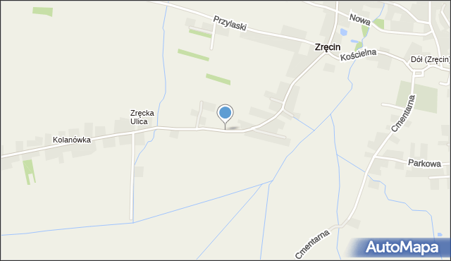 Zręcin, Żeglecka, mapa Zręcin