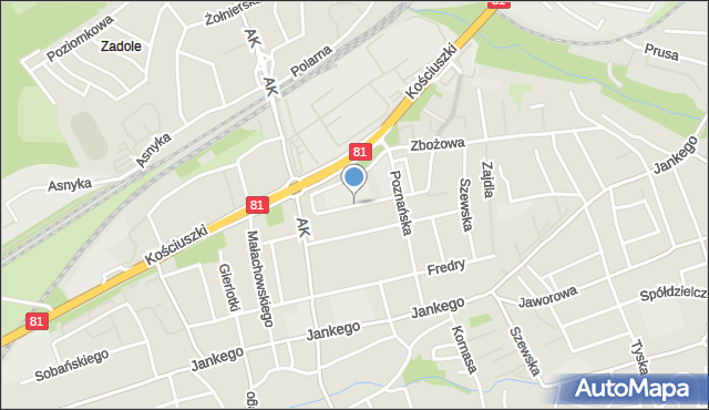 Katowice, Zgorzelecka, mapa Katowic