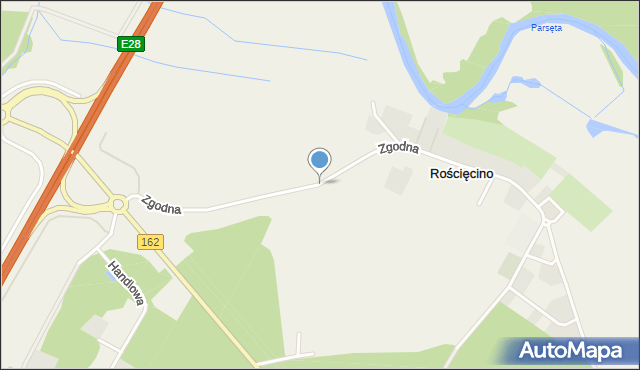 Rościęcino, Zgodna, mapa Rościęcino