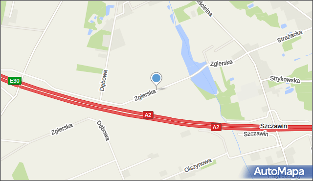 Szczawin gmina Zgierz, Zgierska, mapa Szczawin gmina Zgierz