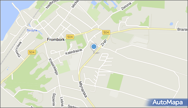 Frombork, ZHP, mapa Frombork