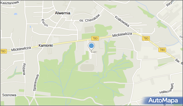 Alwernia, Zięby Zygmunta, mapa Alwernia