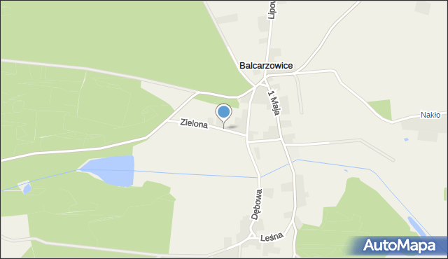 Balcarzowice, Zielona, mapa Balcarzowice