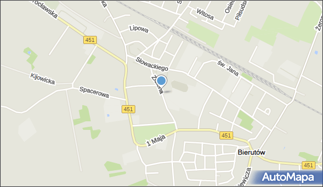 Bierutów, Zielona, mapa Bierutów