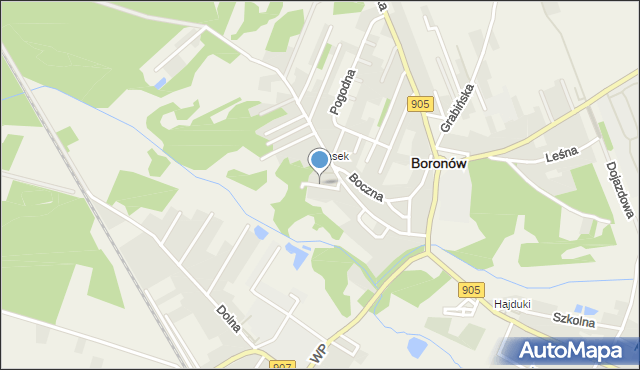 Boronów, Zielona, mapa Boronów