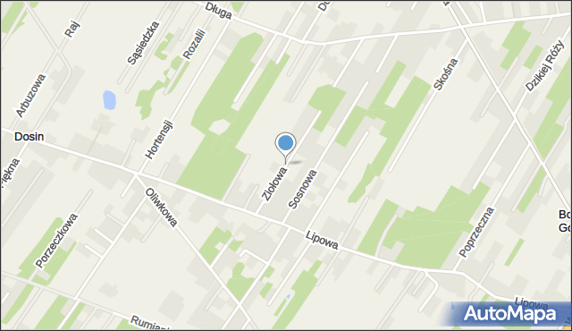 Borowa Góra gmina Serock, Ziołowa, mapa Borowa Góra gmina Serock