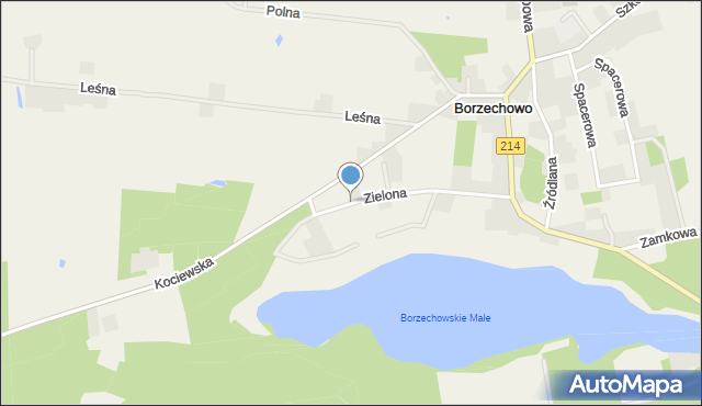 Borzechowo, Zielona, mapa Borzechowo