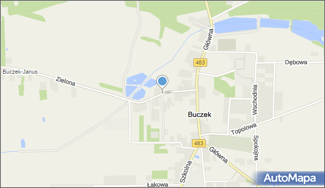 Buczek powiat łaski, Zielona, mapa Buczek powiat łaski