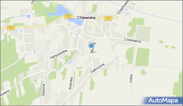 Chlewiska powiat szydłowiecki, Zielona, mapa Chlewiska powiat szydłowiecki