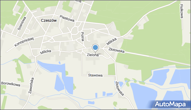 Czeszów, Zielona, mapa Czeszów