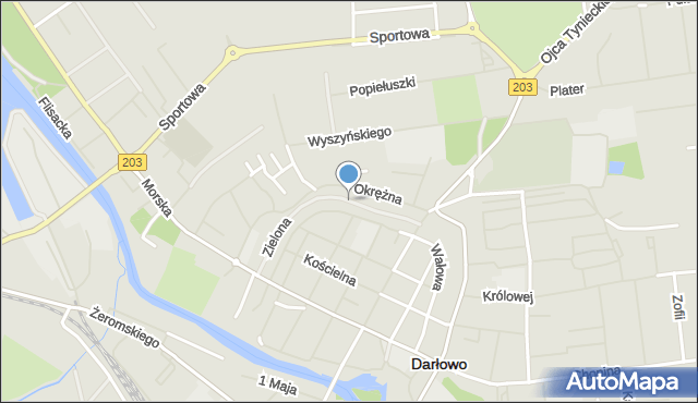 Darłowo, Zielona, mapa Darłowo