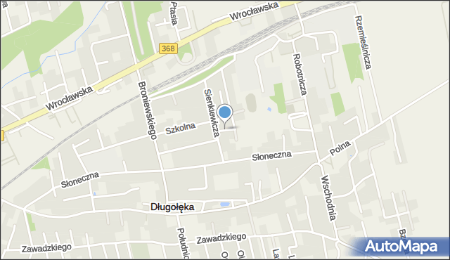 Długołęka powiat wrocławski, Zielona, mapa Długołęka powiat wrocławski