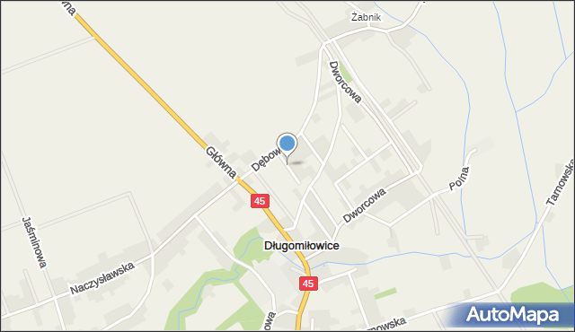 Długomiłowice, Zielona, mapa Długomiłowice