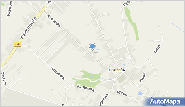 Dojazdów, Zielona, mapa Dojazdów