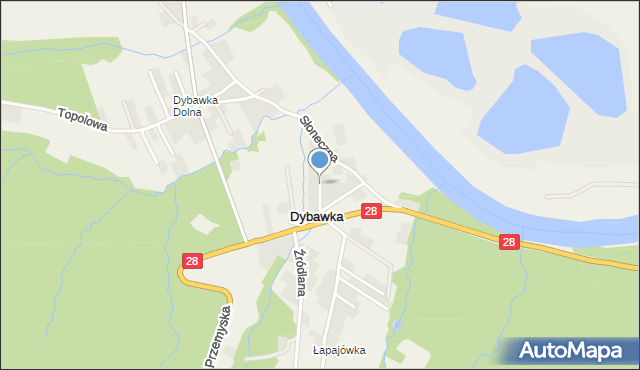 Dybawka, Zielona, mapa Dybawka