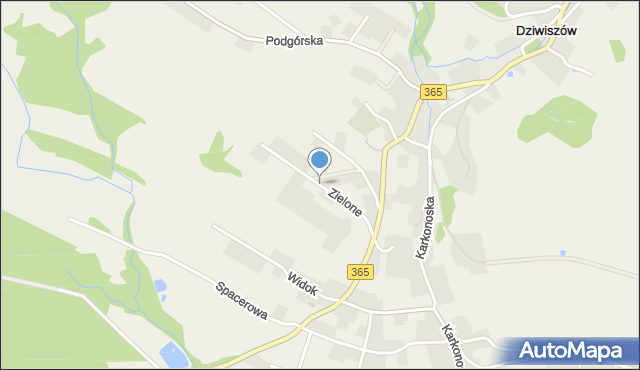 Dziwiszów, Zielone Wzgórze, mapa Dziwiszów