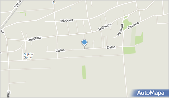 Gliwice, Zielna, mapa Gliwic