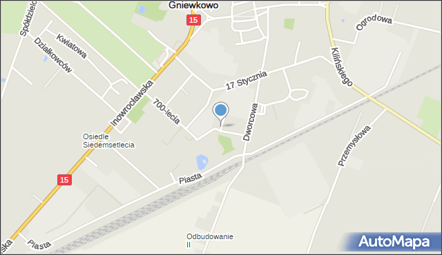 Gniewkowo powiat inowrocławski, Zielona, mapa Gniewkowo powiat inowrocławski