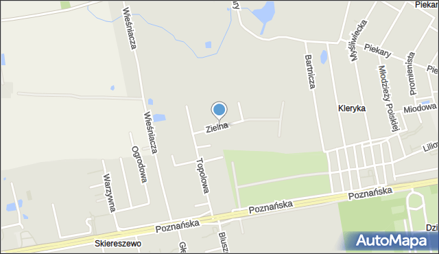 Gniezno, Zielna, mapa Gniezna