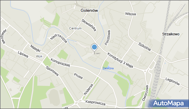 Goleniów, Zielona Droga, mapa Goleniów