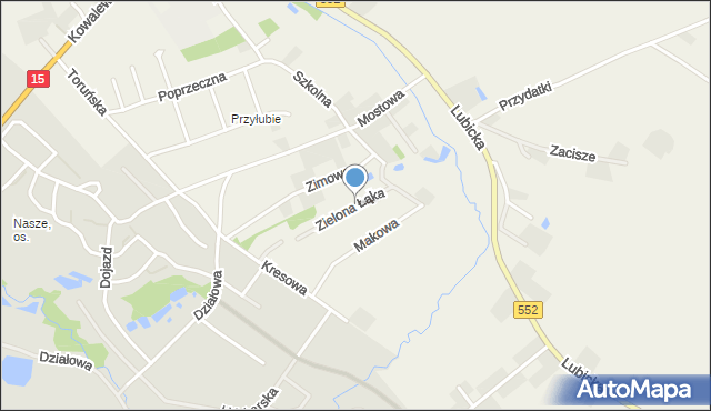 Grębocin gmina Lubicz, Zielona Łąka, mapa Grębocin gmina Lubicz
