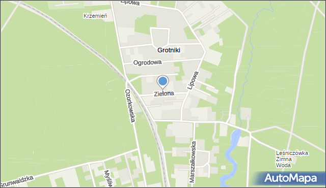 Grotniki gmina Zgierz, Zielona, mapa Grotniki gmina Zgierz