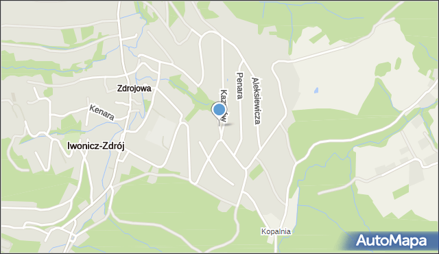 Iwonicz-Zdrój, Zielna, mapa Iwonicz-Zdrój