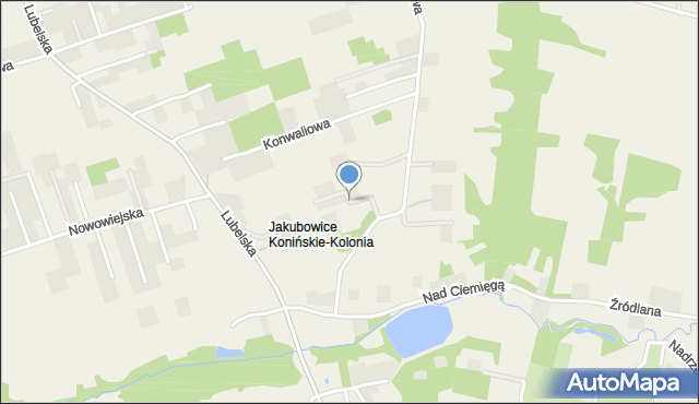 Jakubowice Konińskie-Kolonia, Zielone Wzgórze, mapa Jakubowice Konińskie-Kolonia