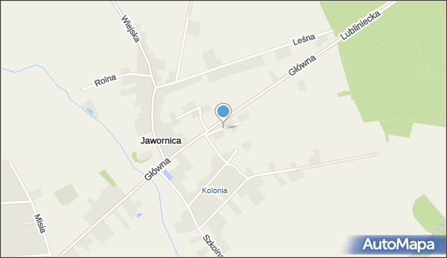 Jawornica gmina Kochanowice, Zielona, mapa Jawornica gmina Kochanowice