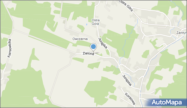 Karniowice gmina Trzebinia, Zielona, mapa Karniowice gmina Trzebinia