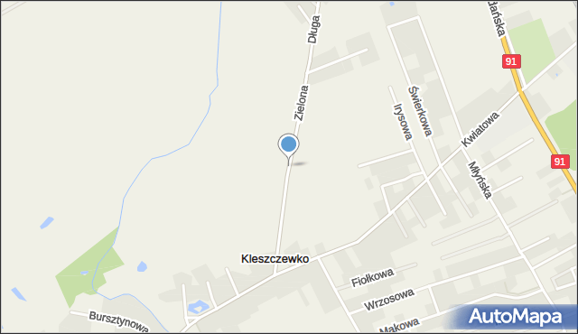 Kleszczewko, Zielona, mapa Kleszczewko