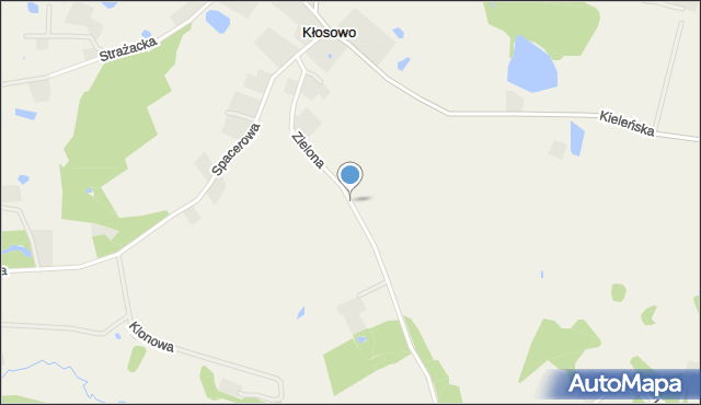 Kłosowo gmina Przodkowo, Zielona, mapa Kłosowo gmina Przodkowo