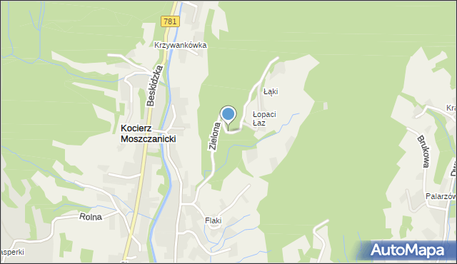 Kocierz Moszczanicki, Zielona, mapa Kocierz Moszczanicki