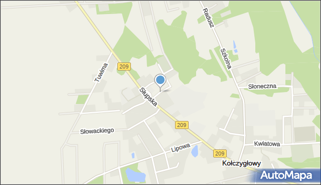 Kołczygłowy, Zielona, mapa Kołczygłowy