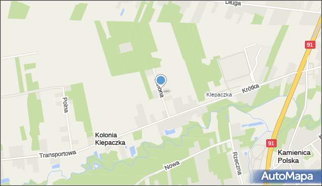 Kolonia Klepaczka, Zielona, mapa Kolonia Klepaczka