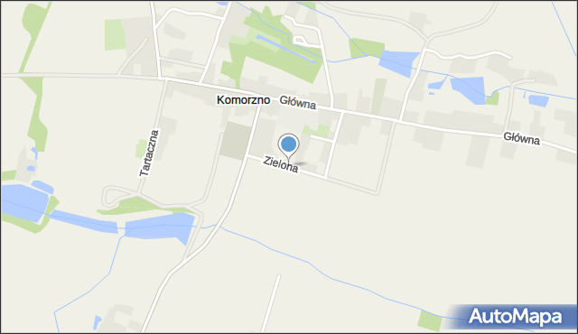 Komorzno, Zielona, mapa Komorzno