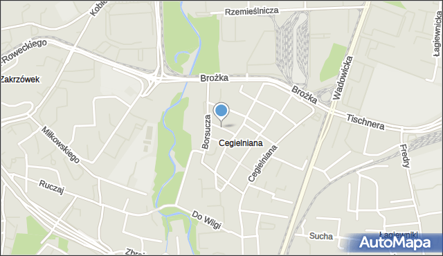 Kraków, Zielonogórska, mapa Krakowa