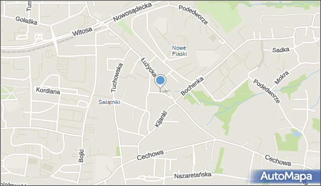 Kraków, Zimna, mapa Krakowa