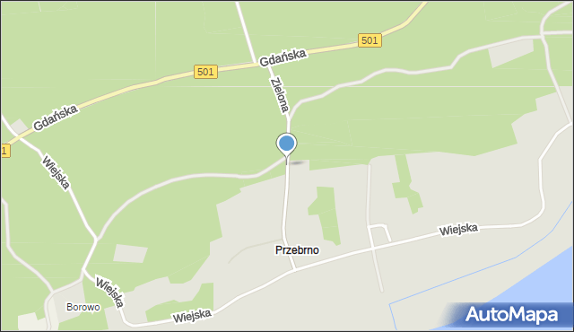 Krynica Morska, Zielona, mapa Krynica Morska