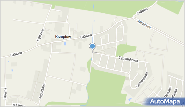 Krzeptów, Ziołowa, mapa Krzeptów