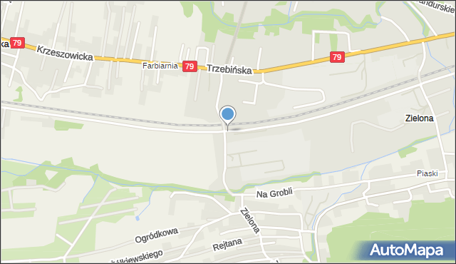 Krzeszowice, Zielona, mapa Krzeszowice