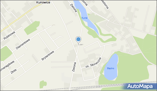 Kunowice, Zielona, mapa Kunowice