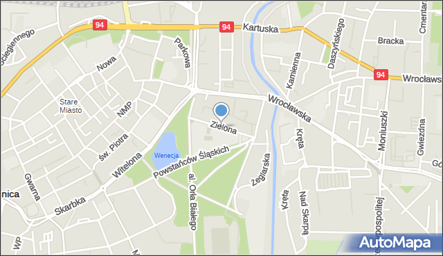 Legnica, Zielona, mapa Legnicy