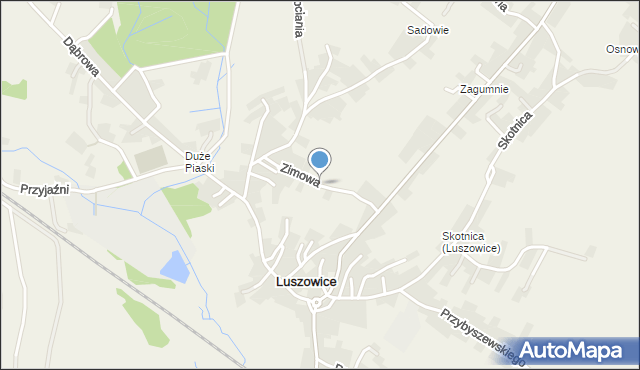 Luszowice gmina Chrzanów, Zimowa, mapa Luszowice gmina Chrzanów