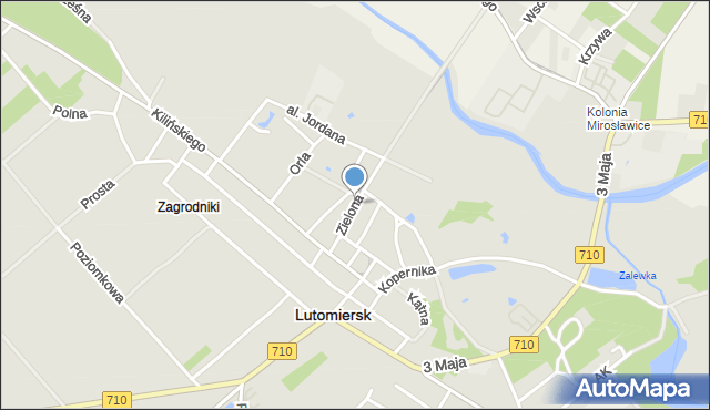 Lutomiersk, Zielona, mapa Lutomiersk