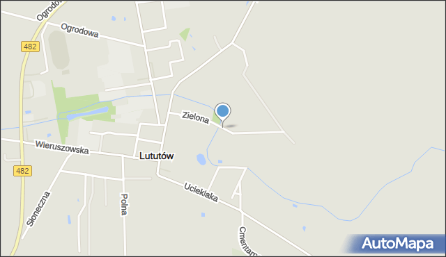 Lututów, Zielona, mapa Lututów