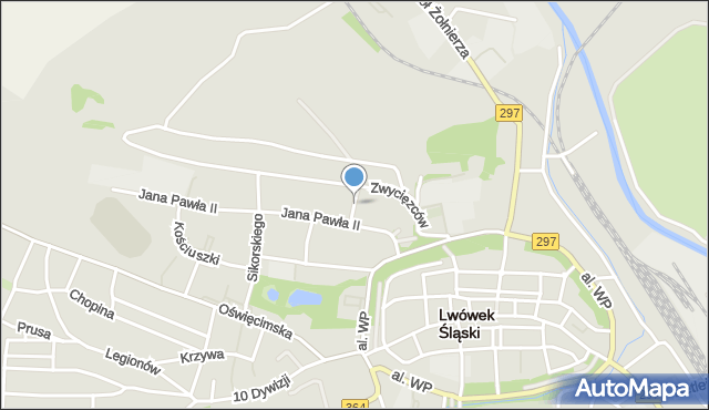 Lwówek Śląski, Zielona, mapa Lwówek Śląski
