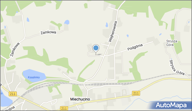 Miechucino, Zielone Wzgórze, mapa Miechucino